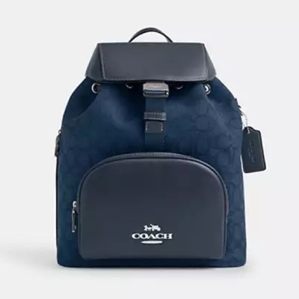 Coach Large Backpack In Signature Jacquard - Picture 2 of 7